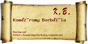 Komáromy Borbála névjegykártya